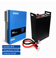 Комплект ДБЖ – (Інвертор Anenji 6.2 кВт + LiFepo4 S&E SMART 14.4 кВт·год)