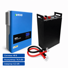 Комплект ДБЖ – (Інвертор Anenji 6.2 кВт + LiFepo4 S&E SMART 14.4 кВт·год)