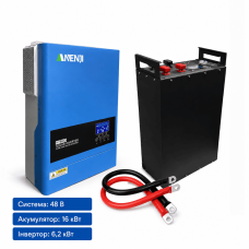 Комплект ДБЖ – (Інвертор Anenji 6.2 кВт + LiFepo4 S&E SMART 16 кВт·год)
