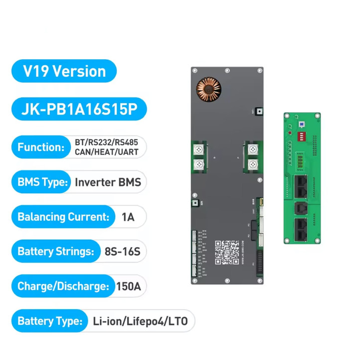 BMS плата – JK-PB1A16S15P 150A, 1А балансир