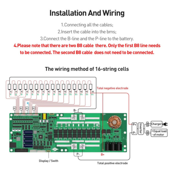 BMS плата – JK-PB2A16S15P 150A, 2А балансир