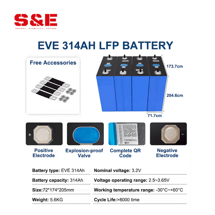 Акумулятор (осередки) EVE 314Ah Lifepo4 3.2V